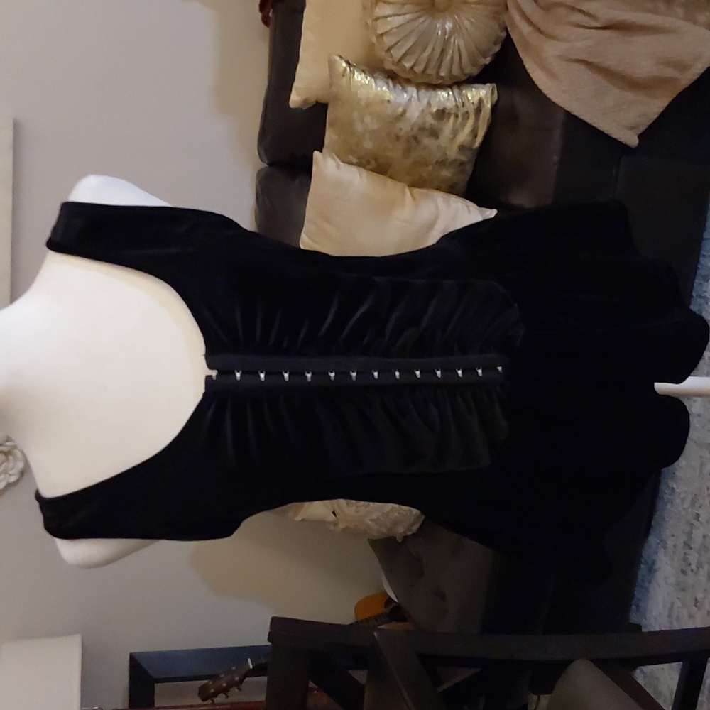 Black velvet corset style blouse in size Medium